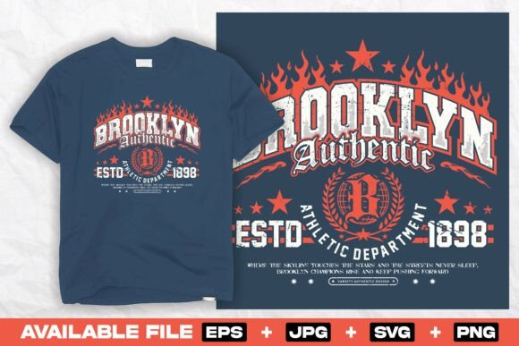 Brooklyn Authentic Varsity Print Design