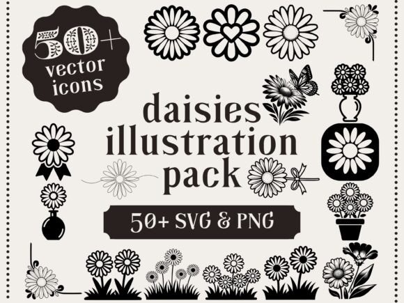 Daisies Illustration Pack Daisy Clipart