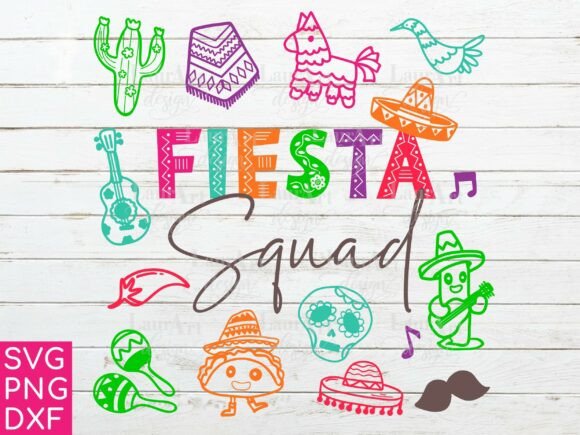 Fiesta Squad Cinco De Mayo Mexico Doodle Graphics