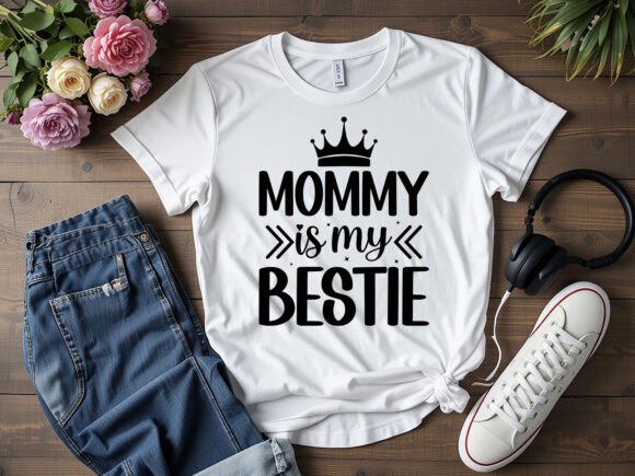 Mama is My Bestie T-Shirt Design Graphics