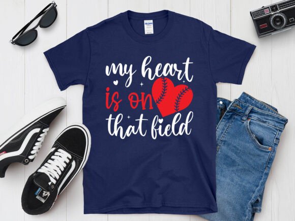 My Heart is on That Field T-Shirt Design