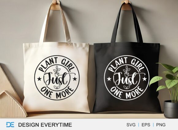 Plant Girl Just One More Tote Bag Design Graphics