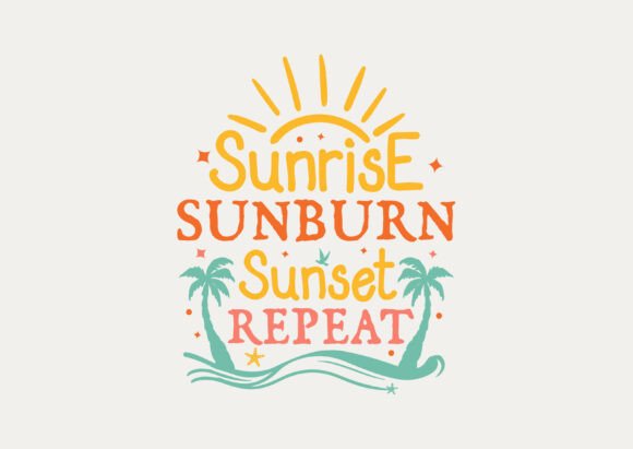 Sunrise Sunburn Sunset Repeat Vector SVG